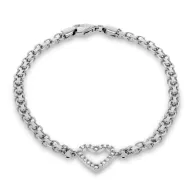 Pulsera de Corazón en Plata Bañada en Oro con Circonitas