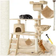 Centro de actividades beige para gatos de 141 cm TecTake