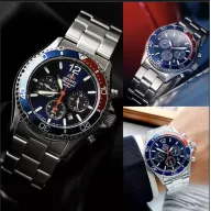 Reloj ORIENT Chronograph Pepsi Solar 200m Zafiro 43mm
