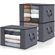 Cajas de Almacenaje con Asas para Ropa - Pack 3 de 35L