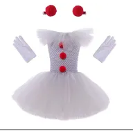 Vestido de payaso de malla para niños en conjunto divertido