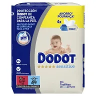 Dodot Sensitive Toallitas para Bebé, Pack de 4 x 54 Ud.