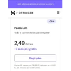 Hosting a 2,49 €/mes + 3 meses gratis con Hostinger