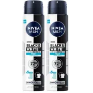 NIVEA Men 250 ml Black&White 48H Invisible - Paquete de 2