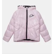 Chaqueta de invierno rosa para niña - Chevron Cinched Puffer