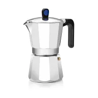 Cafetera italiana de inducción Monix, 6 tazas, aluminio plata