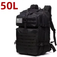 Mochila Impermeable Táctica Militar Negra 50L