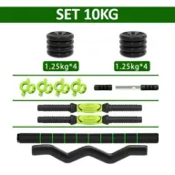 Mancuernas ajustables de 10kg para entrenamiento en casa