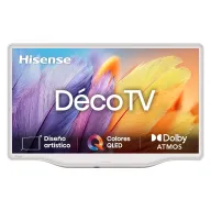 Hisense 32 Pulgadas QLED Deco Smart TV, Diseño Blanco Morandi