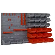 Organizador de Pared para Herramientas 44 Piezas Gris y Rojo