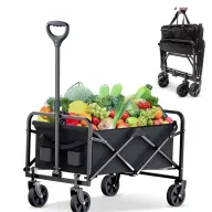 Carro Plegable Metálico 120 kg con Ruedas 360° y Mango Ajustable