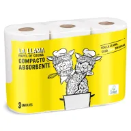 Papel de cocina doble rollo La Llama Dia - 3 unidades