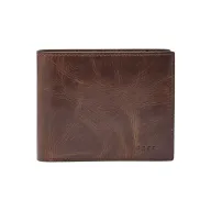 Billetero de piel marrón oscuro para hombre Fossil Derrick