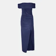 Maxi Slinky Dress Bardot para Mujeres - Azul Marino - Biba