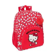 Mochila Safta Hello Kitty roja y blanca adaptable a carro