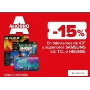 Samsung, LG, TCL & Hisense: 15% extra en TV 43 Electro Renove