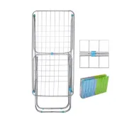 Tendedero plegable metálico con alas y 20 pinzas 182x56cm