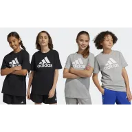 Camiseta Infantil Adidas Essentials Big Logo - Negro y Gris