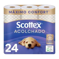 24 Rollos Acolchados Scottex de 3 Capas