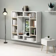 Estantería blanca SQUARE de Conforama en color roble