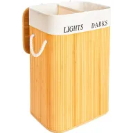 Cesta Plegable de Ropa Sucia con Tapa y 2 Compartimentos