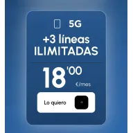 18€ al mes por 3 Líneas ILIMITADAS