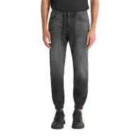 Jeans Skinny Cropped Fit Jake Negro Desgastado para Hombre