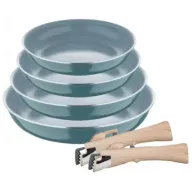 Sartenes de aluminio prensado con mango extraíble - Juego 3