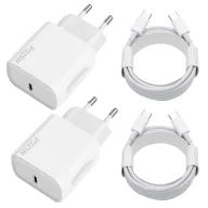 Cargador Rápido USB C 25W con 2 Cables 2M para Móviles