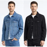 Chaqueta vaquera en azul y negro - Tallas XS a XXL