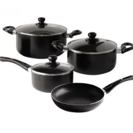 Batería Antiadherente AMERCOOK Ónix de Aluminio 7 Pzas