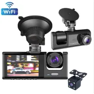 Cámara de Auto Triple Lente 1080P con WiFi y Reversa