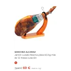 Jamón curado Reserva Sánchez Alcaraz 6,5 kg - 12 meses