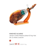 Jamón curado Reserva Sánchez Alcaraz 6,5 kg - 12 meses