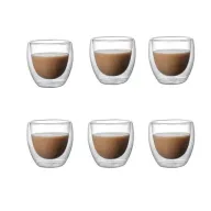 Taza de cristal doble pared 6x 80 ml