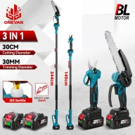 Tijera eléctrica y motosierra con poste telescópico