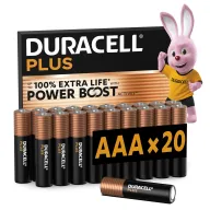 Pack de 20 Pilas AAA Duracell Plus - Alcalinas 1,5 V