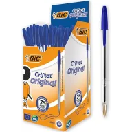 Bolígrafos BIC Cristal Azul, Punta Media, Caja de 50 Unidades