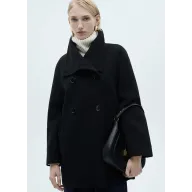 Abrigo de lana midi con cuello envolvente (Tallas XXS a XL)