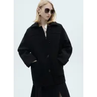 Abrigo de lana midi con botones (Tallas XS a XL)