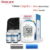 Kit medidor de glucosa Sinocare Safe AQ Pro I + 100 tiras