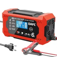 Cargador inteligente 6A 12V para batería de coche, carga rápida