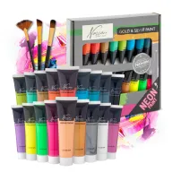 Set de Pintura Acrílica Neón Metálico Nassau | 18 Colores