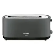 Tostador Negro Ufesa 900W con Ranura Ajustable y 7 Niveles