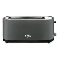 Tostador Negro Ufesa 900W con Ranura Ajustable y 7 Niveles