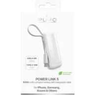 Power Link 5000 mAh Puro Powerbank con cable USB-C integrado.
