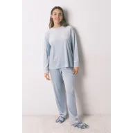 Pijama largo de terciopelo para mujer - Tallas XS, S, M