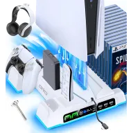 Refrigeradora OIVO para PS5 Slim con Carga Dual y Soporte