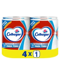 Colhogar Jumbo x4 - Doble Duración, 2720 Usos, 4 Rollos