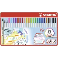 Estuche de 25 rotuladores Pen 68 Brush de STABILO – 24 colores